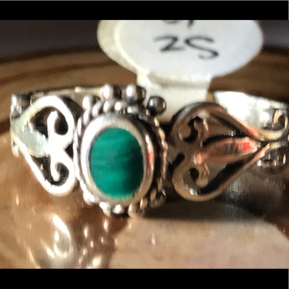 Jewelry - Sterling Silver Green Malachite Ring
